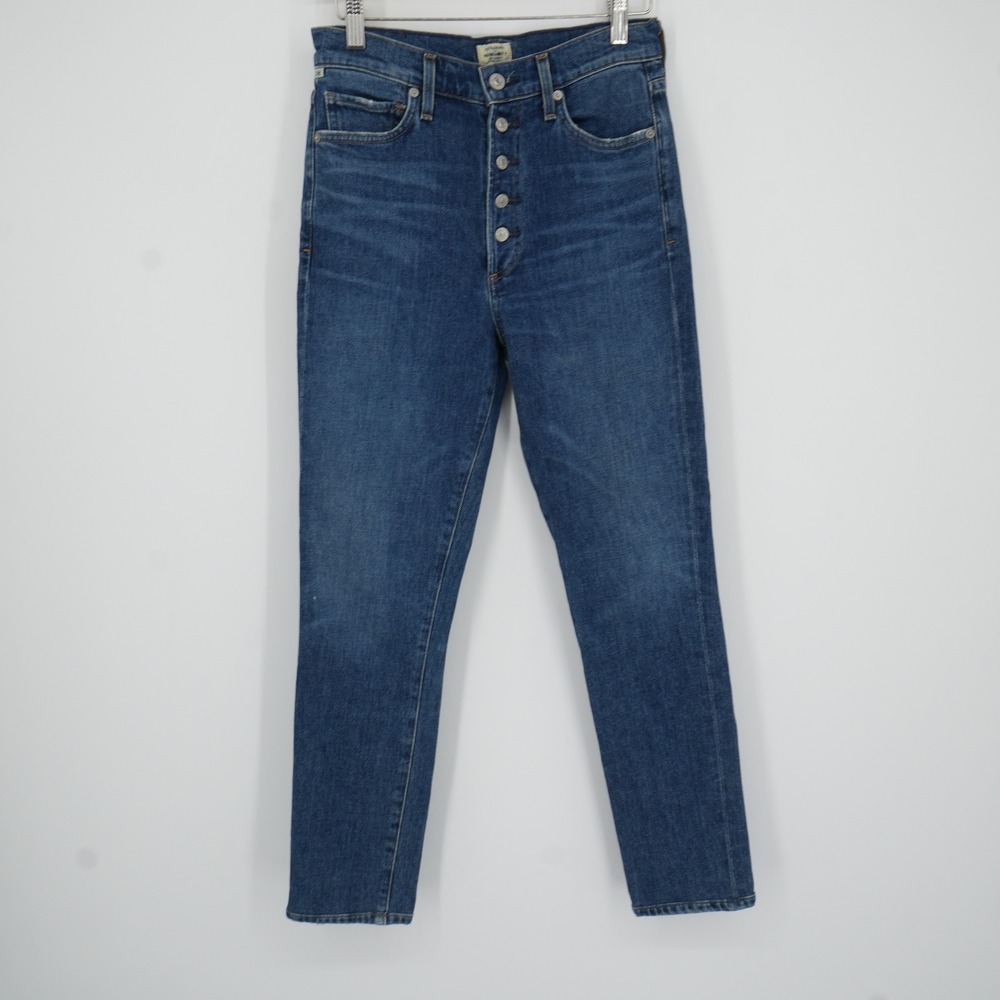 Citizens of Humanity Olivia Jeans 26 Blue High Rise Button Fly‎ Slim Straight